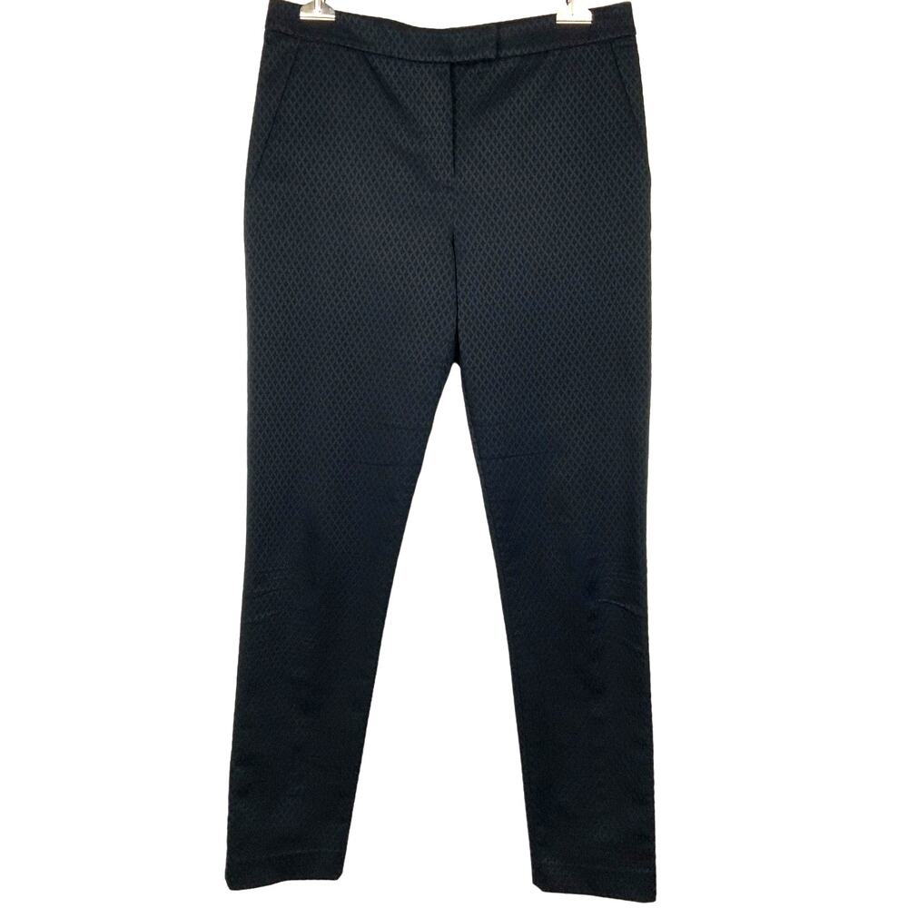 Alexander Wang Diamond Jacquard Slim Trouser Pant Black Women's Size Small